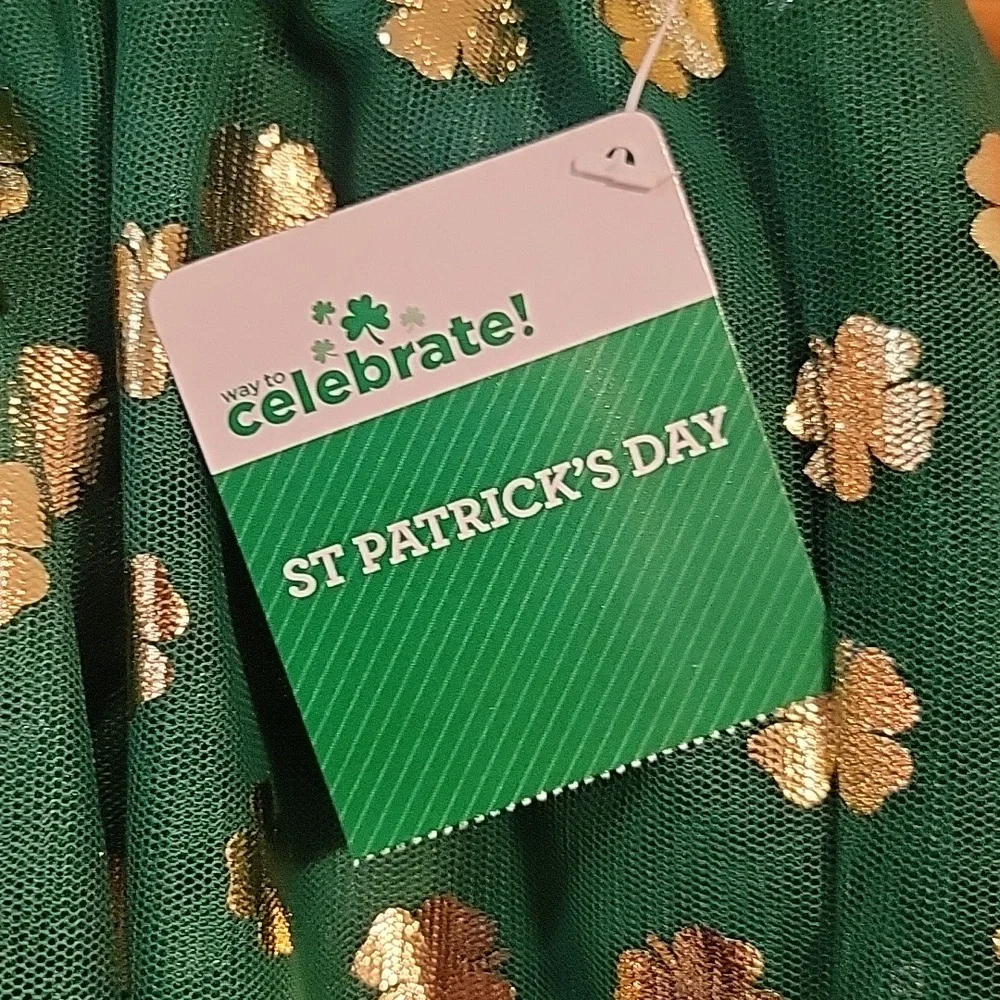 NWT Girls Way to Celebrate St. Patrick day skirt. This is green and gold. - Picture 2 of 7